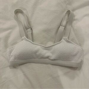 SHEIN White Ribbed Bikini Top